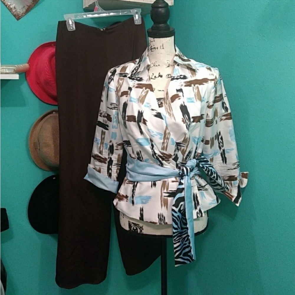 100% Thai Silk Wrap Around Blouse by Marisa Baratelli